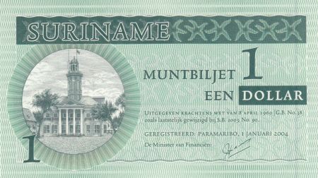 Suriname 1 Dollar Banque Centrale - 2004