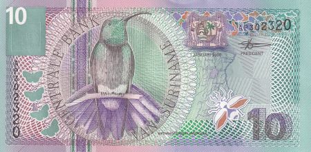 Suriname 10 Gulden - Colibri - Fleur - 2000 - Série AP - P.147