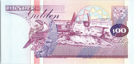 Suriname 100 Gulden, Exploitation minière - 1998 - Neuf - P.139 b