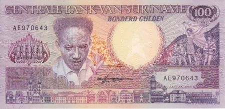Suriname 100 Gulden Anton Dekom - Toucan