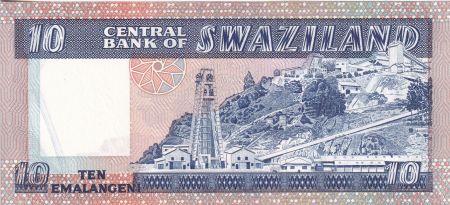Swaziland 10 Emalangeni - Roi Sobuzha II - Mine Asbestos - ND (1985) - Série AB - P.10c