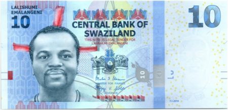 Swaziland 10 Emalangeni Roi Mswati III - Danseurs 2014