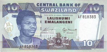 Swaziland 10 Emalangeni Roi Mswati III - Usine