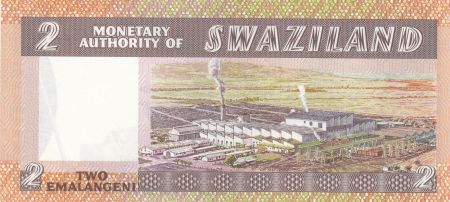 Swaziland 2 Emalangeni ND1974 - Roi Sobhuza II, Eléphant, Sucrerie