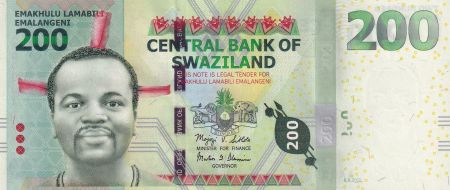 Swaziland 200 Emalangeni - Roi Mswati III -  2010 - P.40a