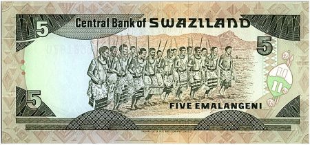 Swaziland 5 Emalangeni Roi Mswati III - Guerriers - 1990