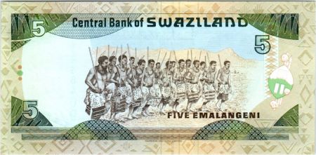 Swaziland 5 Emalangeni Roi Mswati III - Guerriers - 1995