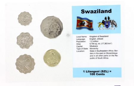 Swaziland Blister 5 monnaies SWAZILAND (5 cents à 1 lilangeni)