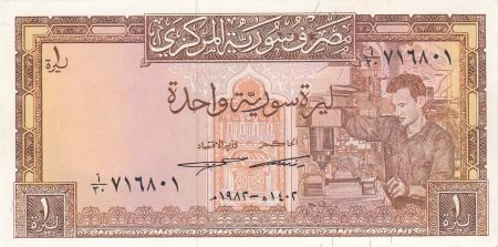 Syrie 1 Pound - Ouvrier - Roue à eau - 1982