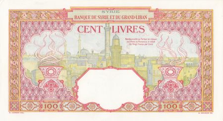 Syrie 100 Livres 1930 - Banque de Syrie et du Grand-Liban - Spécimen - P.33s