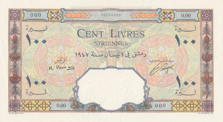 Syrie 100 Livres 1947 - Banque de Syrie et du Liban - Spécimen - P.61s