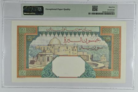 Syrie 50 Livres 1947 - Banque de Syrie et du Liban - Spécimen - P.60s - PMG 65 EPQ