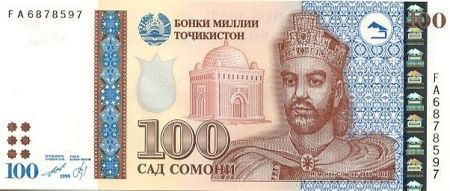 Tadjikistan 100 Somoni 1999 - I. Somoni - Palais prés. à Dushanbe