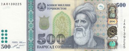 Tadjikistan 500 Somoni - Ababdullohi Rdak (858-941)- 2018 - Série JA