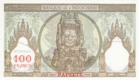 Tahiti 100 Francs Ruines d\'Angkor - 1961 à 1965 - Spécimen - Neuf