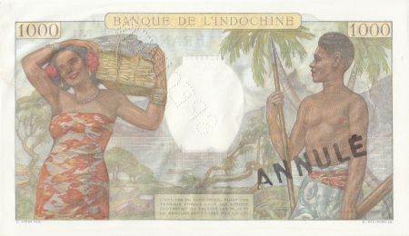 Tahiti 1000 Francs Scène de marché - 1954 - Série P.11 - Spécimen annulé - SUP