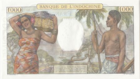 Tahiti 1000 Francs Scène de marché - 1957 - Série O.00 - Spécimen n°0066 - NEUF