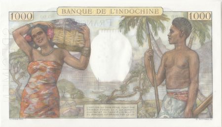 Tahiti 1000 Francs Scène de marché - 1957 - Série O.00 - Spécimen n°0067 - NEUF