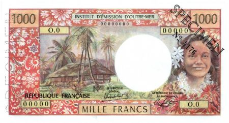 Tahiti 1000 Francs Tahitienne - Hibiscus - 1983