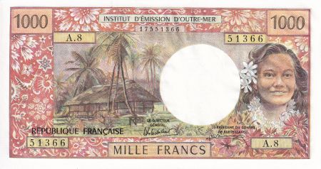 Tahiti 1000 Francs Tahitienne - Hibiscus - 1985 - A.8 - PNEUF - P.27d