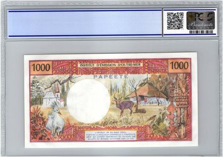 Tahiti 1000 Francs Tahitienne - Hibiscus - 1985 - PCGS UNC 66 OPQ