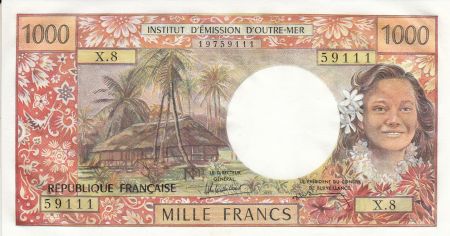 Tahiti 1000 Francs Tahitienne - Hibiscus - 1985 Série X.8