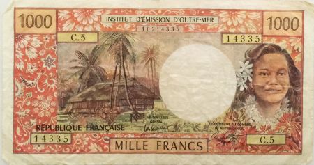 Tahiti 1000 Francs Tahitienne ND (1983) - Hibiscus - Série C.5 - PTTB