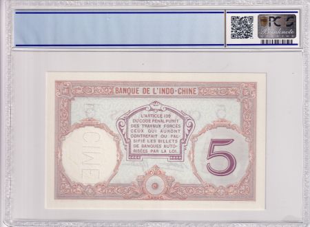 Tahiti 5 Francs - Walhain - (ND1927) - Spécimen - PCGS 68 OPQ