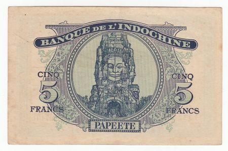 Tahiti 5 Francs, Minerve - 1944 - 1032982 - SUP +