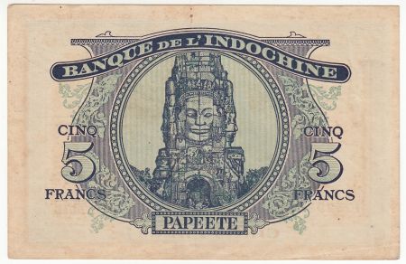 Tahiti 5 Francs, Minerve - 1944 - 1032983 - SUP +