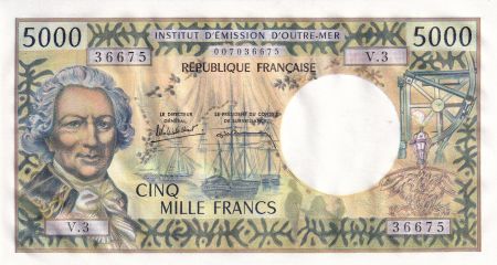 Tahiti 5000 Francs - Bougainville - Trois-Mâts - ND (1985) - Série V.3 - P.28d