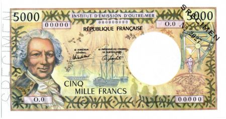 Tahiti 5000 Francs Bougainville - Trois-mâts