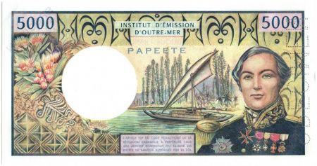 Tahiti 5000 Francs Bougainville - Trois-mâts