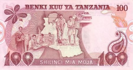 Tanzanie 100 Schillingi J. Nyerere - Ecoliers, paysans