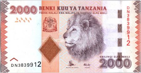 Tanzanie 2000 Schillingi Lion - 2010 Série DN