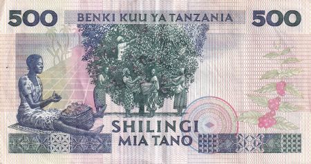 Tanzanie 500 Schillingi - Président Mwinyi - ND (1993) - P.26a