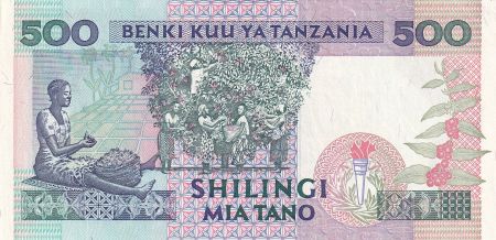 Tanzanie 500 Schillingi - Président Mwinyi - ND (1993) - Série HT - P.26b