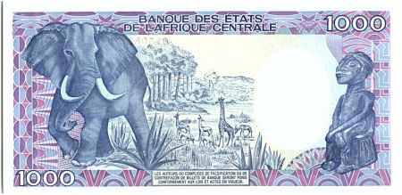 Tchad 1000 Francs Carte BEAC incomplète - 1985