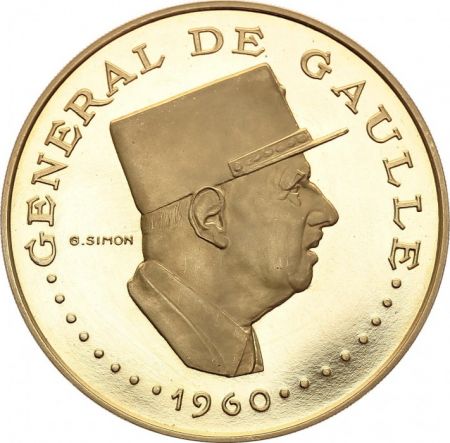 Tchad 10000 Francs Charles de Gaulle - Croix de Lorraine OR  - 1970