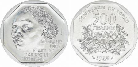 Tchad 500 Francs Femme - Plantes - 1985 - Essai