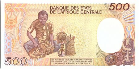 Tchad 500 Francs Statue et poterie - 1985