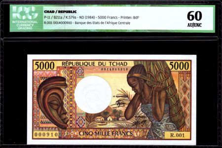 Tchad 5000 Francs Femme et fagot - 1984 - ICG AU/UNC60