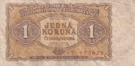 Tchécoslovaquie 1 Koruna - Armoiries - 1953 - P.78b