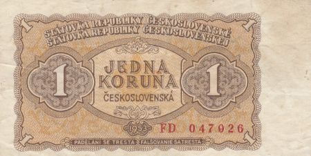 Tchécoslovaquie 1 Koruna 1953 - Armoiries