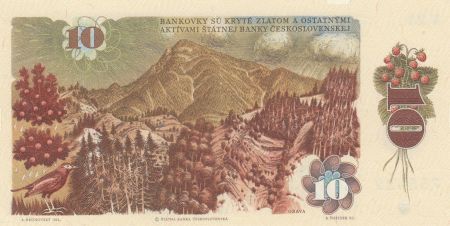 Tchécoslovaquie 10 Korun 1986 - Pavol Orszag Hviezdoslav, Montagnes - Série V23