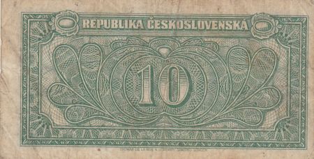 Tchécoslovaquie 10 Korun ND1945 - Vert