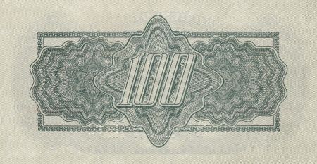 Tchécoslovaquie 100 Korun 1944 - Vert - Série OO - Spécimen, avec timbre
