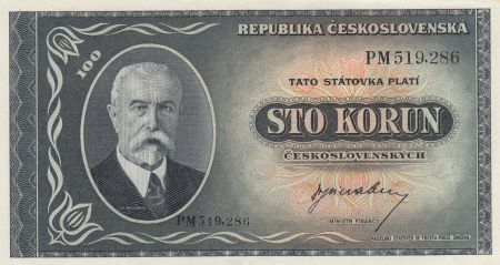 Tchécoslovaquie 100 Korun Tomas G. Masaryk - 1948 - P.63a - Neuf