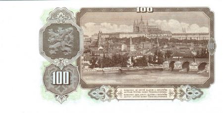 Tchécoslovaquie 100 Korun Travailleur et agriculteur - Prague - 1953