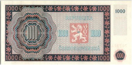 Tchécoslovaquie 1000 Korun - Jana Dvorakova  - 1945
